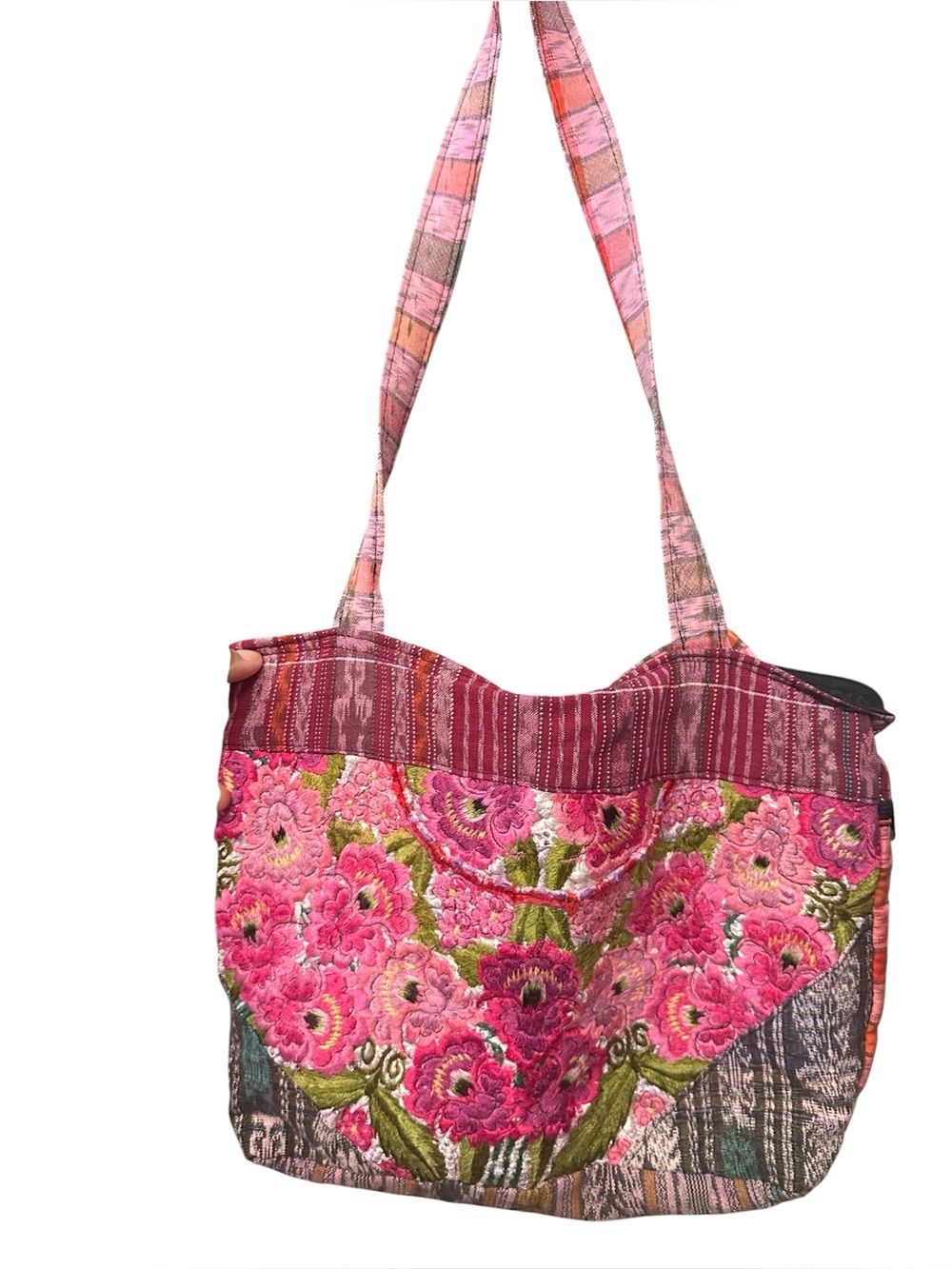 EMBROIDERED TOTE BAG w zipper